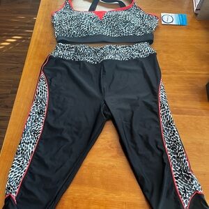 Chic Black and Leopard Women's Swim Set